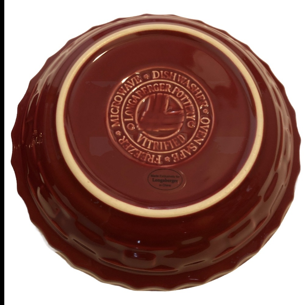 Longaberger Woven Traditions Paprika Red Cereal / Soup Bowls - Set of 2 - Picture 6 of 8
